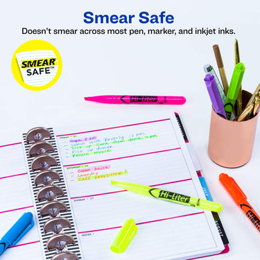 AVERY Hi-Liter Pen-Style Highlighters, Smear Safe Ink, Chisel Tip, 6 Assorted Color Highlighters (23585)